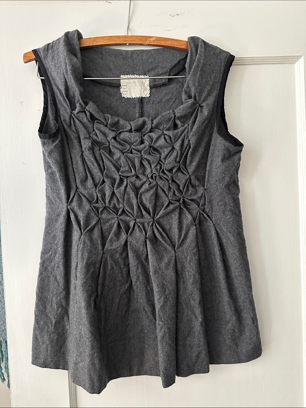 Women's Gary Graham Charcoal Sleeveless Top with Front Pintuck Detail